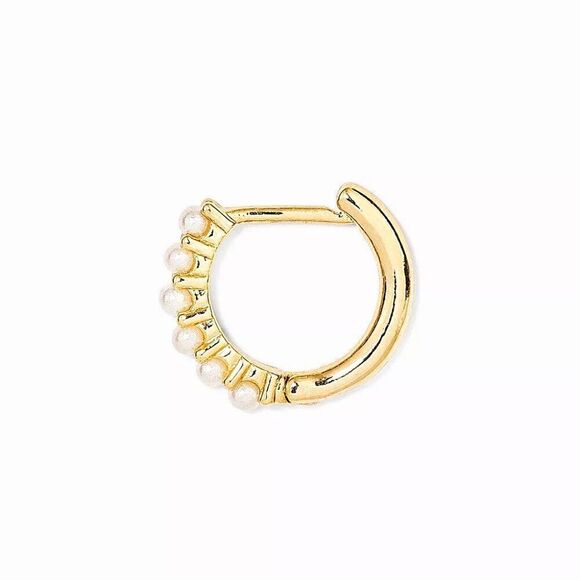 SUGAR FIX Crystal Gold and Pearl Hoop Earring 3pc Set (Nickel Free) NEW!!! - Picture 2 of 7